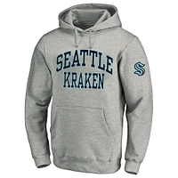 Men's Fanatics Heather Gray Seattle Kraken Big & Tall Fleece Pullover Hoodie