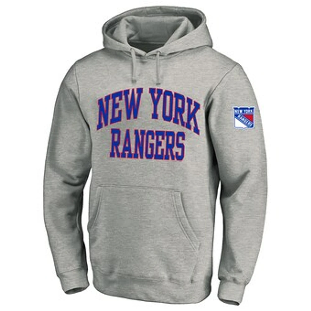 Men's Fanatics Heather Gray New York Rangers Big & Tall Fleece Pullover Hoodie