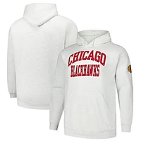 Men's Fanatics Heather Gray Chicago Blackhawks Big & Tall Fleece Pullover Hoodie