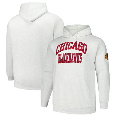 Men's Fanatics Heather Gray Chicago Blackhawks Big & Tall Fleece Pullover Hoodie