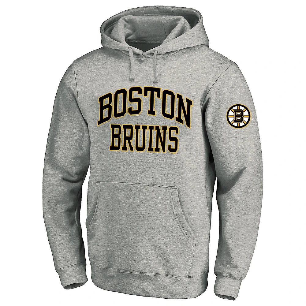 Men's Fanatics Heather Gray Boston Bruins Big & Tall Fleece Pullover Hoodie