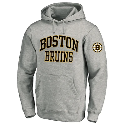 Men's Fanatics Heather Gray Boston Bruins Big & Tall Fleece Pullover Hoodie