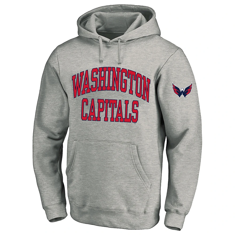 Men's Fanatics Heather Gray Washington Capitals Big & Tall Fleece Pullover Hoodie