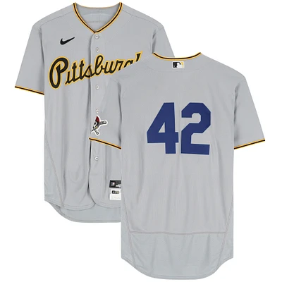 Dauri Moreta Pittsburgh Pirates Game-Used #42 Gray Jersey vs. St. Louis Cardinals on April 15, 2023