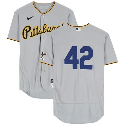 Roansy Contreras Pittsburgh Pirates Game-Used #42 Gray Jersey vs. St. Louis Cardinals on April 15, 2023