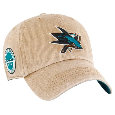 Men's '47 Khaki San Jose Sharks  Earldor Clean Up Adjustable Hat