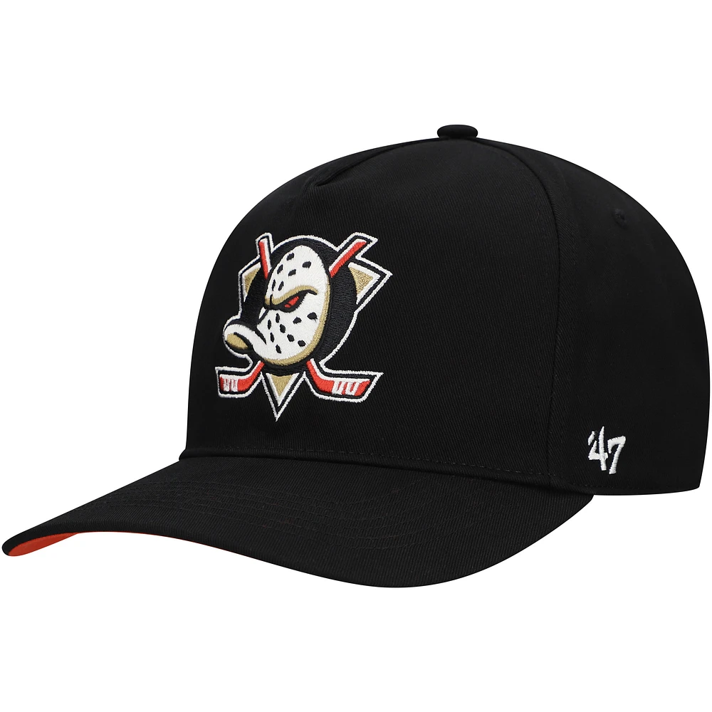 Men's '47 Black Anaheim Ducks Core Logo Hitch Adjustable Hat