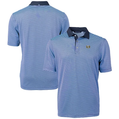 Men's Cutter & Buck Carolina /Navy North Tar Heels Vault DryTec Virtue Eco Pique Micro Stripe Recycled Polo
