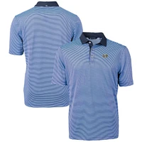 Men's Cutter & Buck Carolina /Navy North Tar Heels Vault DryTec Virtue Eco Pique Micro Stripe Recycled Polo