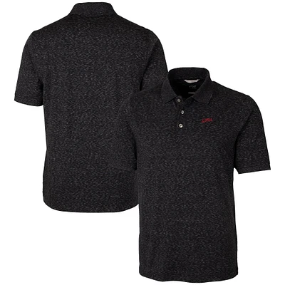 Men's Cutter & Buck  Black SMU Mustangs Vault Advantage Tri-Blend Space Dye Polo