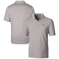 Men's Cutter & Buck  Gray SMU Mustangs Vault Forge Pencil Stripe Stretch Polo