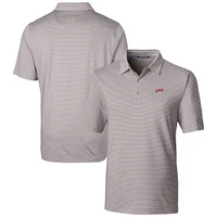 Men's Cutter & Buck  Gray SMU Mustangs Vault Forge Pencil Stripe Stretch Polo