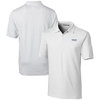 Men's Cutter & Buck  White Montana State Bobcats Vault Forge Pencil Stripe Stretch Polo