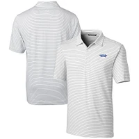 Men's Cutter & Buck  White Montana State Bobcats Vault Forge Pencil Stripe Stretch Polo