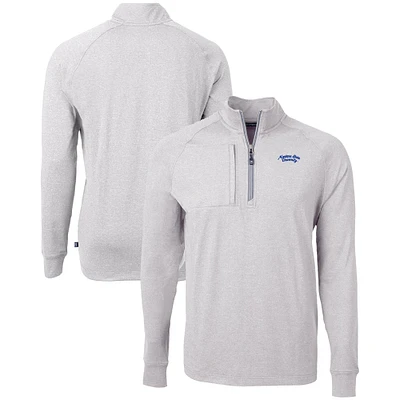 Men's Cutter & Buck  Heather Gray Montana State Bobcats Vault Adapt Eco Knit Heathered Recycled Raglan Quarter-Zip Top