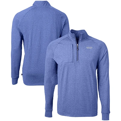 Men's Cutter & Buck Heather Montana State Bobcats Vault Adapt Eco Knit Heathered Recycled Raglan Quarter-Zip Top