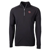 Men's Cutter & Buck  Black Oklahoma Sooners Vault Adapt Eco Knit Stretch Recycled DryTec Quarter-Zip Top