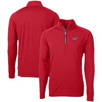 Men's Cutter & Buck Dayton Flyers Vault Adapt Eco Knit Stretch Recycled DryTec Quarter-Zip Top