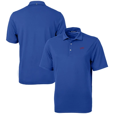 Men's Cutter & Buck  Royal SMU Mustangs Vault DryTec Virtue Eco Pique Recycled Polo