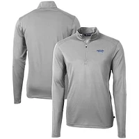 Men's Cutter & Buck Montana State Bobcats Vault DryTec Virtue Eco Pique Recycled Quarter-Zip Top