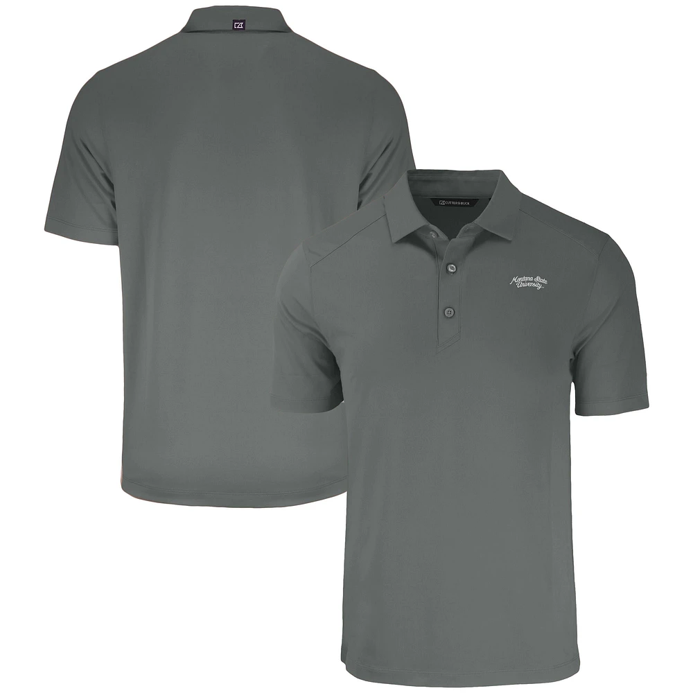Men's Cutter & Buck Gray Montana State Bobcats Vault Forge Eco Stretch Recycled Polo
