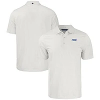 Men's Cutter & Buck  White Montana State Bobcats Vault Pike Eco Symmetry Print Stretch Recycled Polo