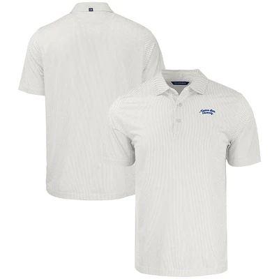 Men's Cutter & Buck  White Montana State Bobcats Vault Pike Eco Symmetry Print Stretch Recycled Polo