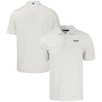 Men's Cutter & Buck  White Montana State Bobcats Vault Pike Eco Symmetry Print Stretch Recycled Polo