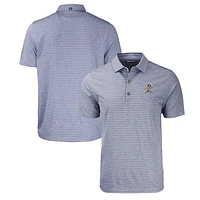 Men's Cutter & Buck Heather Navy ETSU Buccaneers Vault Forge Eco Heathered Stripe Stretch Recycled Polo