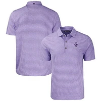 Men's Cutter & Buck Heather Kansas State Wildcats Vault Forge Eco Heathered Stripe Stretch Recycled Polo
