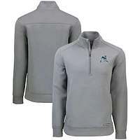 Men's Cutter & Buck  Gray Citadel Bulldogs Roam Eco Recycled Quarter-Zip Sweatshirt
