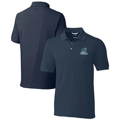 Men's Cutter & Buck  Navy Citadel Bulldogs Advantage Tri-Blend DryTec Pique Polo