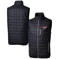 Men's Cutter & Buck Navy Dayton Flyers Vault Rainier PrimaLoft Eco Insulated Full-Zip Puffer Vest