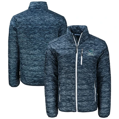 Men's Cutter & Buck  Navy Citadel Bulldogs Vault Rainier PrimaLoft Eco Insulated Full-Zip Puffer Jacket