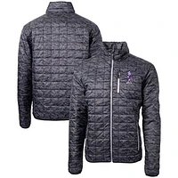 Men's Cutter & Buck  Black Kansas State Wildcats Vault Rainier PrimaLoft Eco Insulated Full-Zip Puffer Jacket