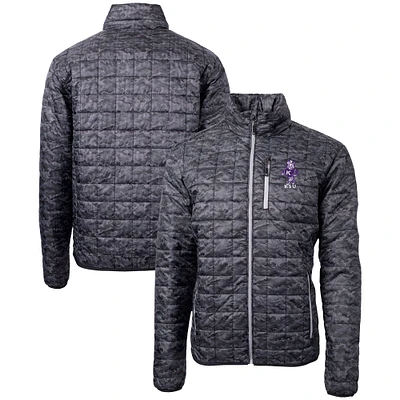 Men's Cutter & Buck  Black Kansas State Wildcats Vault Rainier PrimaLoft Eco Insulated Full-Zip Puffer Jacket