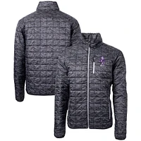 Men's Cutter & Buck  Black Kansas State Wildcats Vault Rainier PrimaLoft Eco Insulated Full-Zip Puffer Jacket