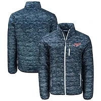 Men's Cutter & Buck  Navy Dayton Flyers Vault Rainier PrimaLoft Eco Insulated Full-Zip Puffer Jacket