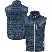 Men's Cutter & Buck  Navy ETSU Buccaneers Vault Rainier PrimaLoft Eco Insulated Full-Zip Puffer Vest