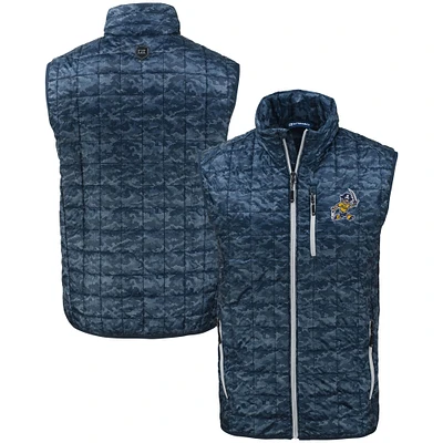 Men's Cutter & Buck  Navy ETSU Buccaneers Vault Rainier PrimaLoft Eco Insulated Full-Zip Puffer Vest