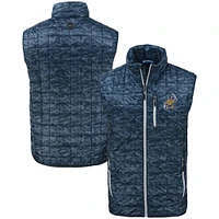 Men's Cutter & Buck  Navy ETSU Buccaneers Vault Rainier PrimaLoft Eco Insulated Full-Zip Puffer Vest