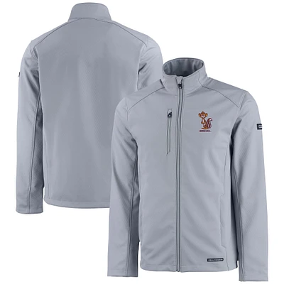 Men's Cutter & Buck Gray Minnesota Golden Gophers Vault Evoke Eco Softshell Recycled Full-Zip Jacket