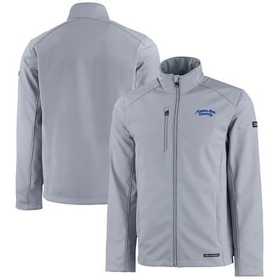 Men's Cutter & Buck  Gray Montana State Bobcats Vault Evoke Eco Softshell Recycled Full-Zip Jacket