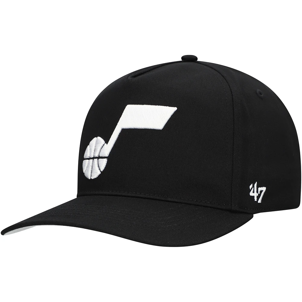 Men's '47 Black Utah Jazz Core Logo Hitch Adjustable Hat