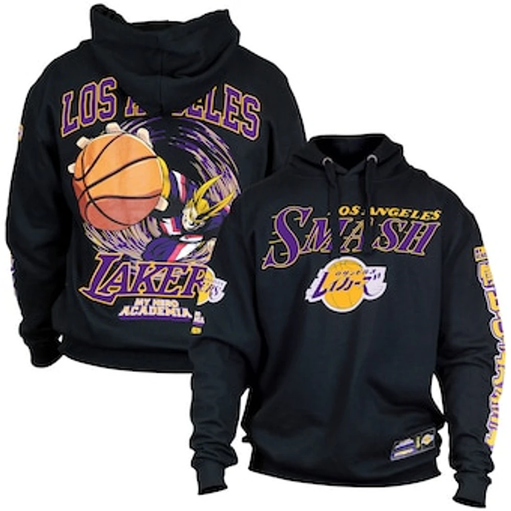 Unisex Hyperfly  Black Los Angeles Lakers NBA x My Hero Academia All Might Smash Pullover Hoodie