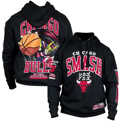 Unisex Hyperfly  Black Chicago Bulls NBA x My Hero Academia All Might Smash Pullover Hoodie