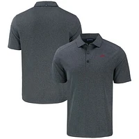 Men's Cutter & Buck  Heather Black SMU Mustangs Vault Forge Eco Stretch Recycled Polo