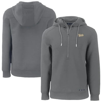 Men's Cutter & Buck  Gray Vanderbilt Commodores Roam Eco Recycled Half-Zip Hoodie