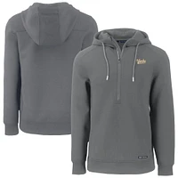 Men's Cutter & Buck  Gray Vanderbilt Commodores Roam Eco Recycled Half-Zip Hoodie