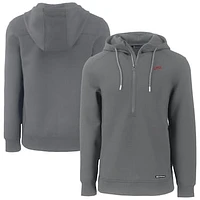 Men's Cutter & Buck  Gray SMU Mustangs Roam Eco Recycled Half-Zip Hoodie